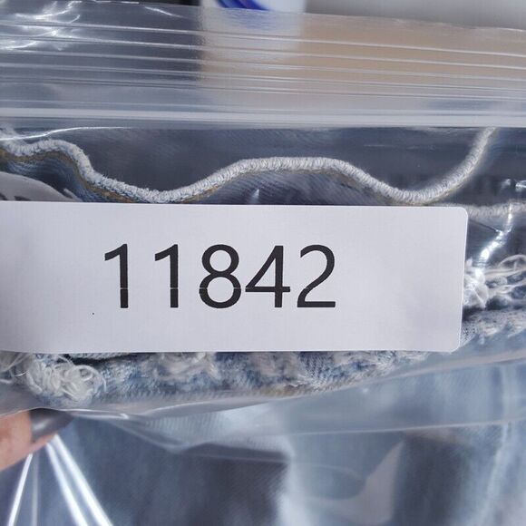 AGOLDE Womens Jeans Size 24 Light Wash Straight Button Fly Distressed RILEY CROP - Picture 10 of 10